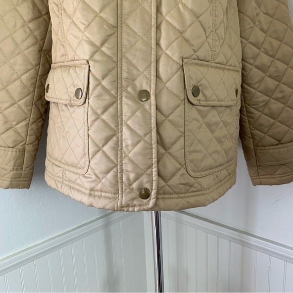 Jones New York Quilted Lightweight Puffer Jacket Tan Women’s 2X Pockets Snap - Picture 11 of 16